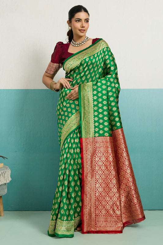 Green Woven Silk Saree-SAR12510_1_SareeButa.com