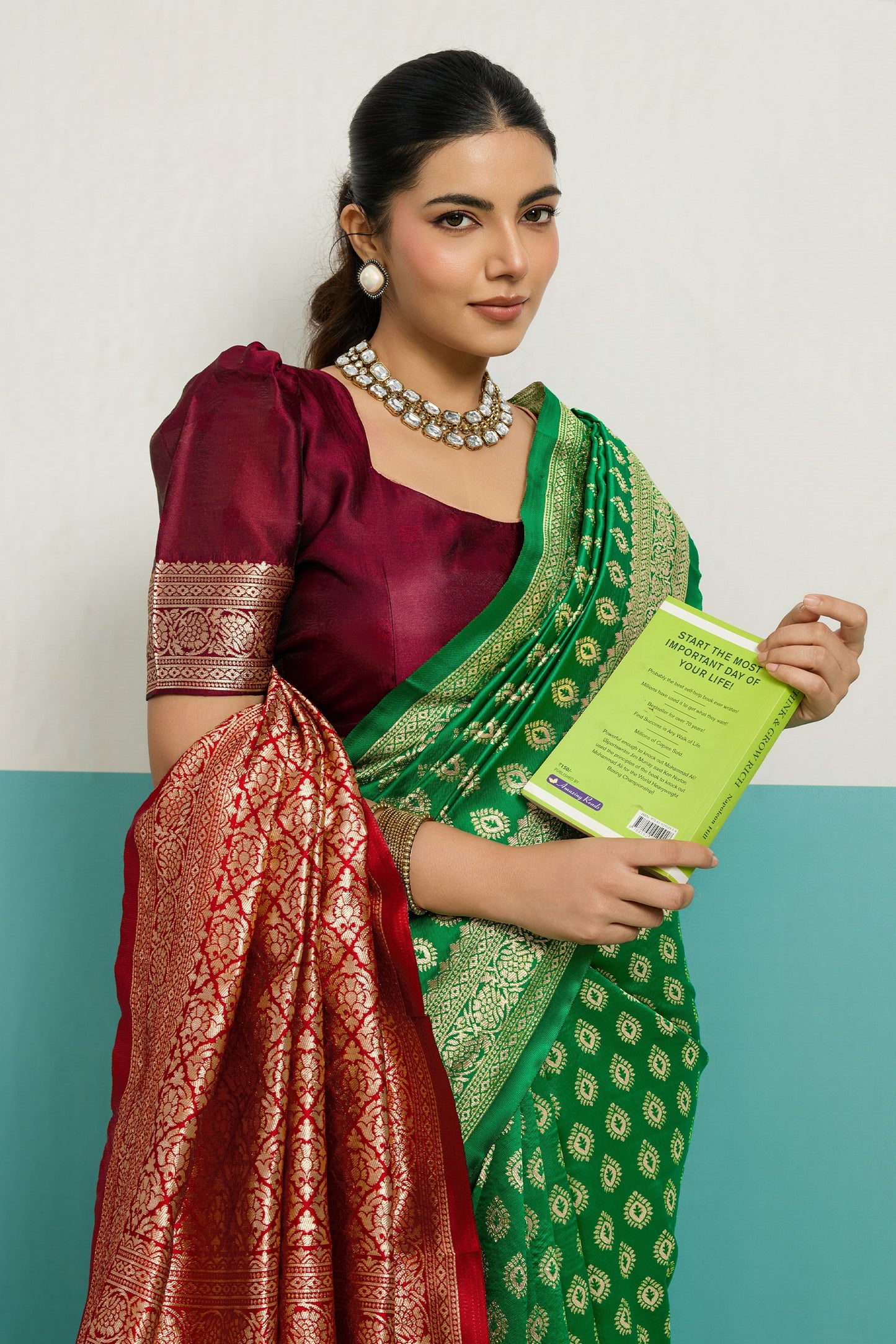 Green Woven Silk Saree-SAR12510_2_SareeButa.com
