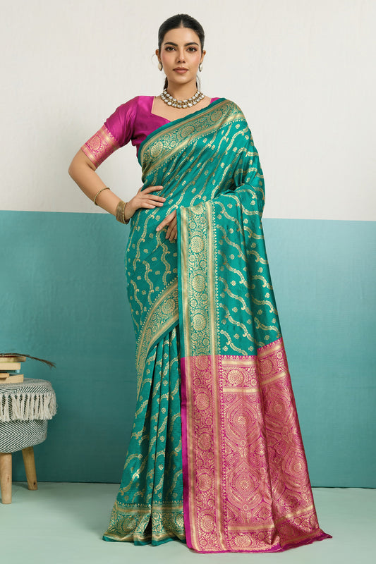 Green Woven Silk Saree-SAR12512_1_SareeButa.com