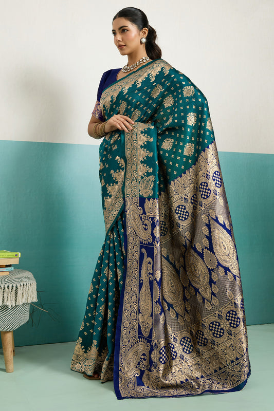 Green Woven Silk Saree-SAR12517_1_SareeButa.com