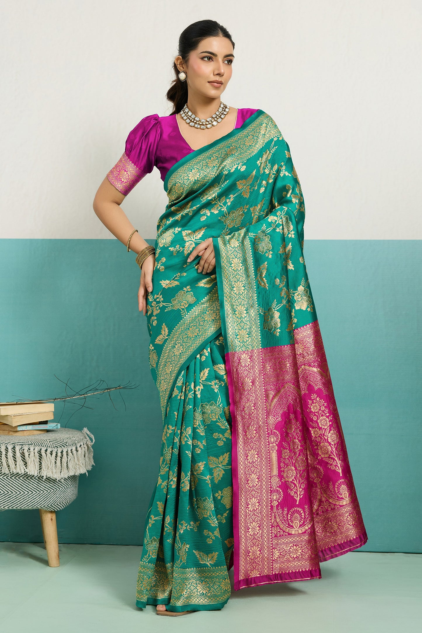 Green Woven Silk Saree-SAR12520_1_SareeButa.com