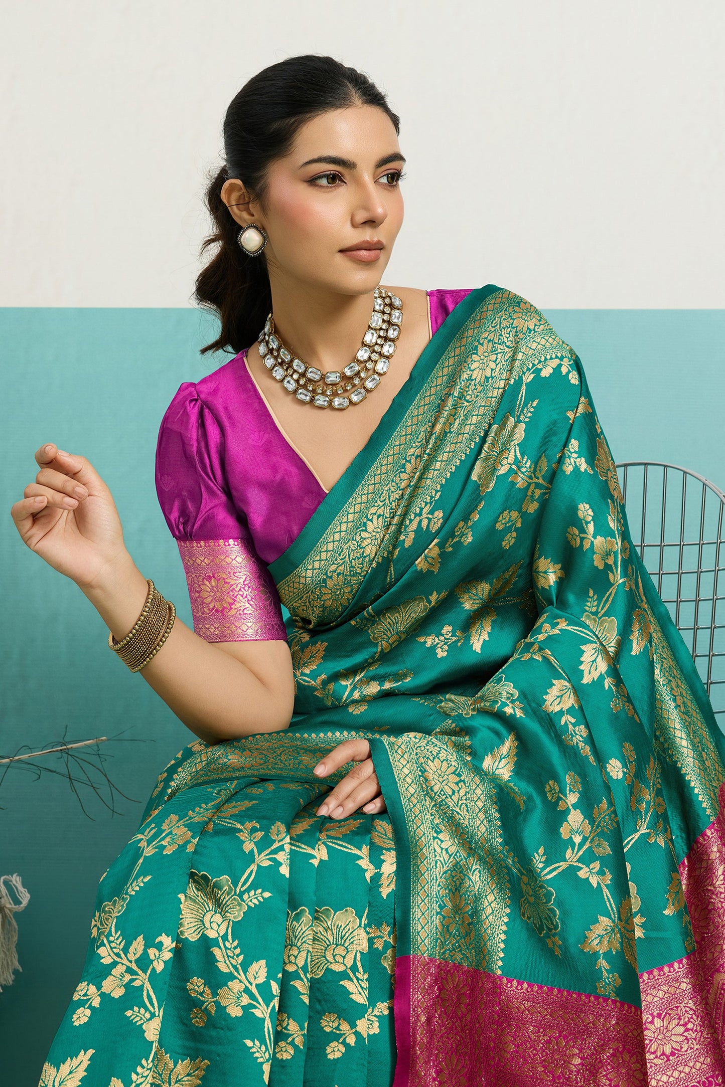 Green Woven Silk Saree-SAR12520_2_SareeButa.com