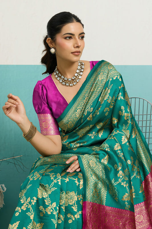 Green Woven Silk Saree-SAR12520_2_SareeButa.com