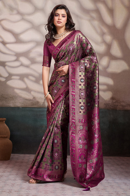 Green Woven Silk Saree-SAR12550_1_SareeButa.com