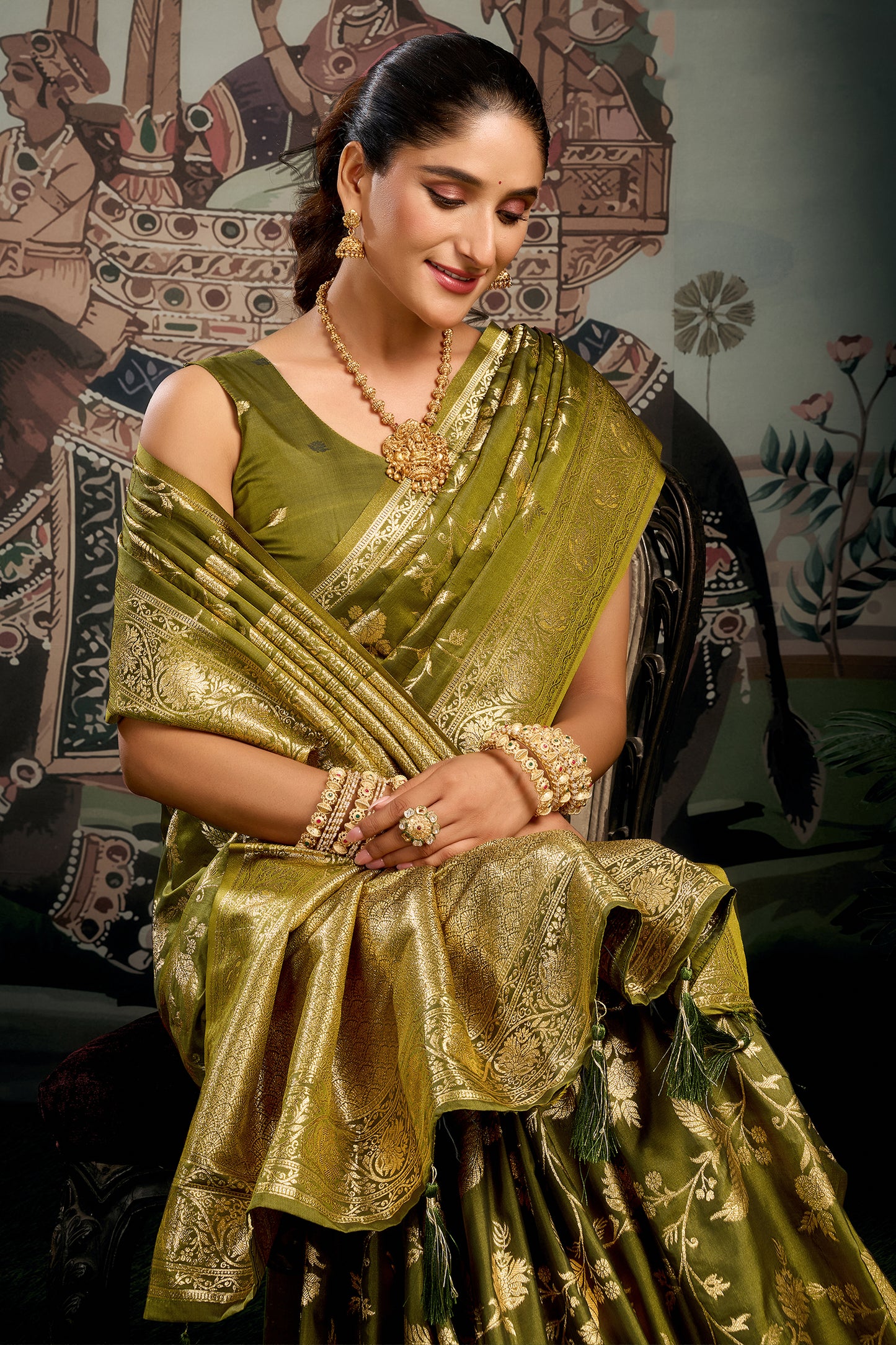 Green Woven Silk Saree-SAR12619_2_SareeButa.com