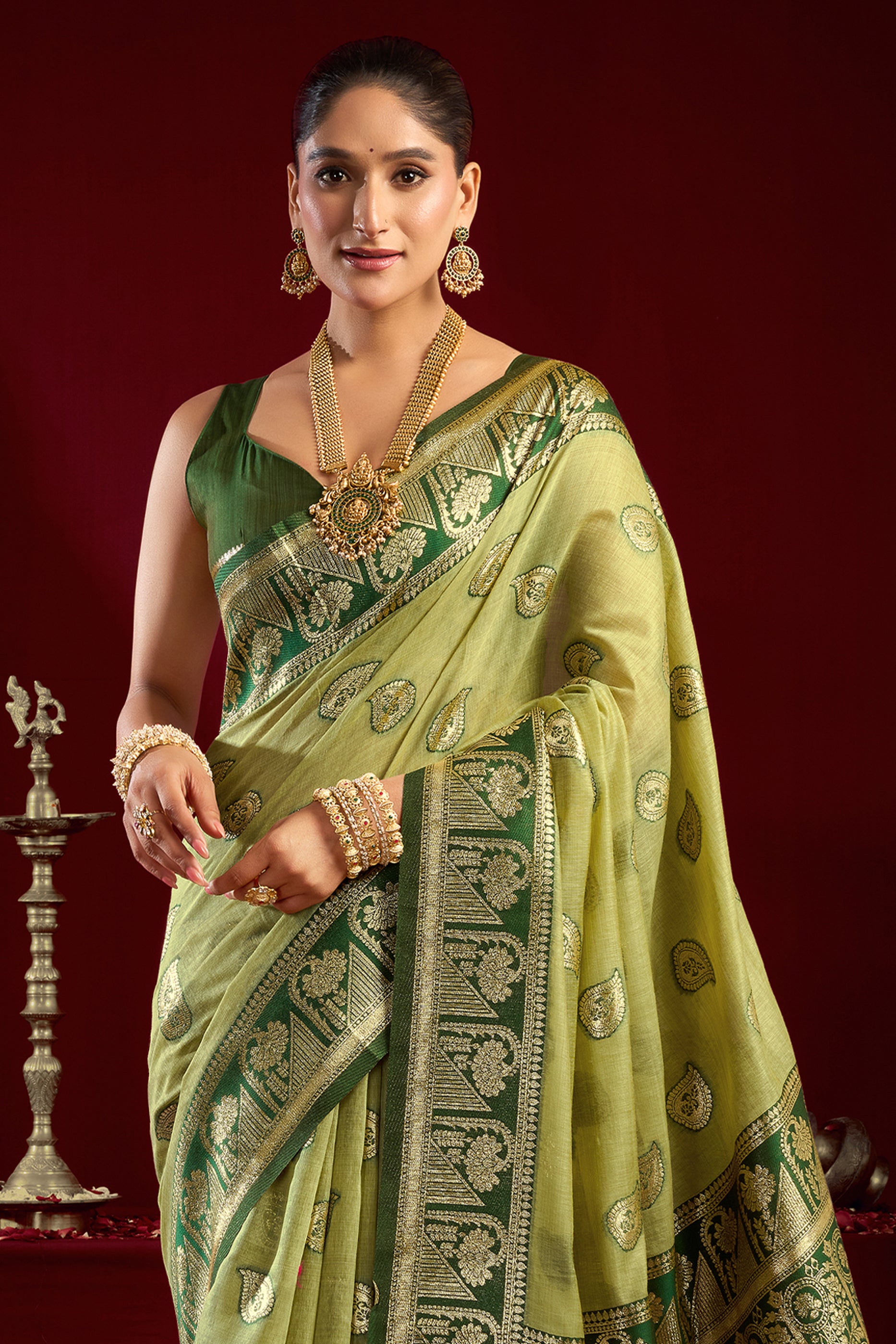 Green Woven Silk Saree-SAR12629_5_SareeButa.com