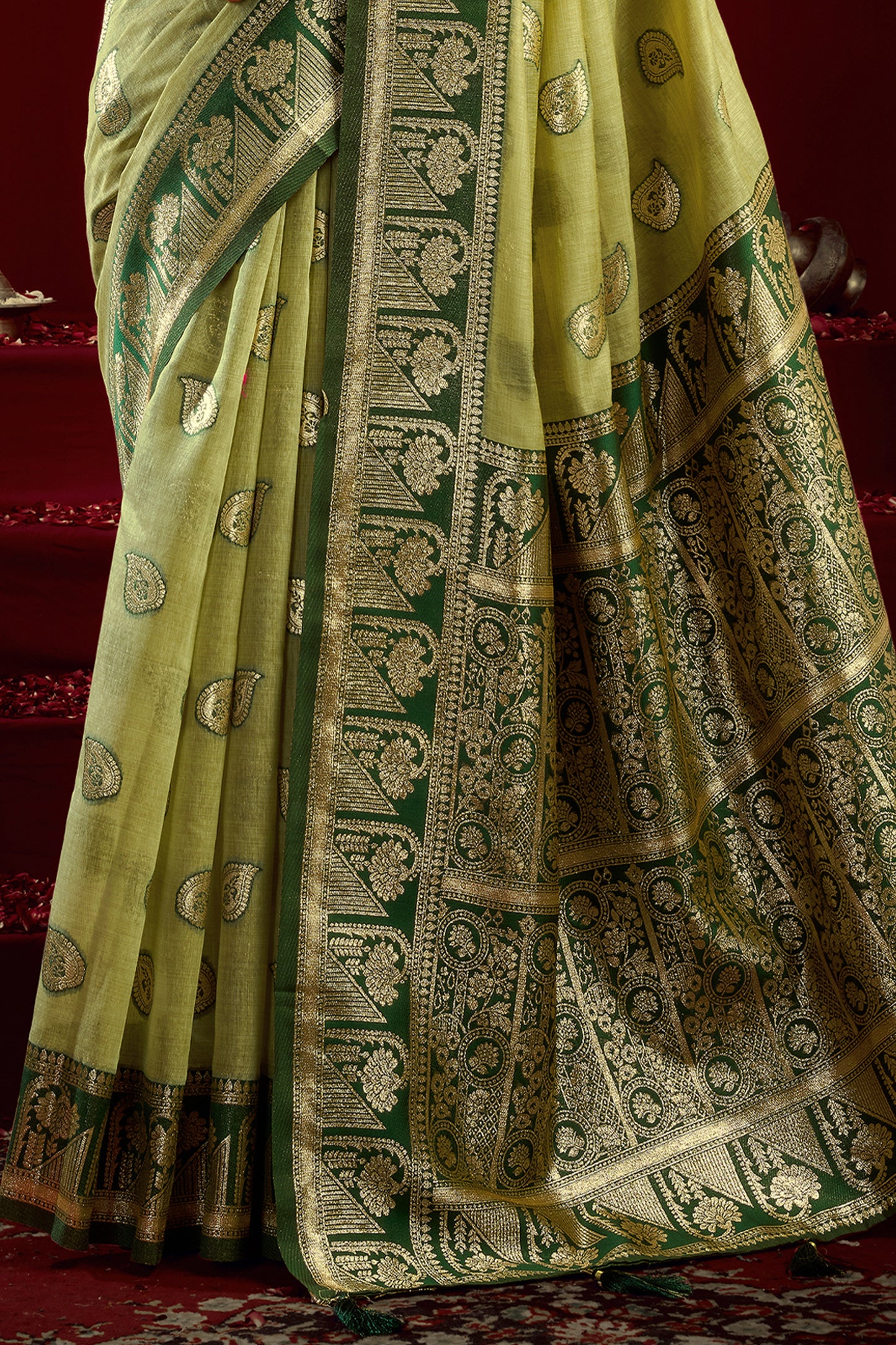 Green Woven Silk Saree