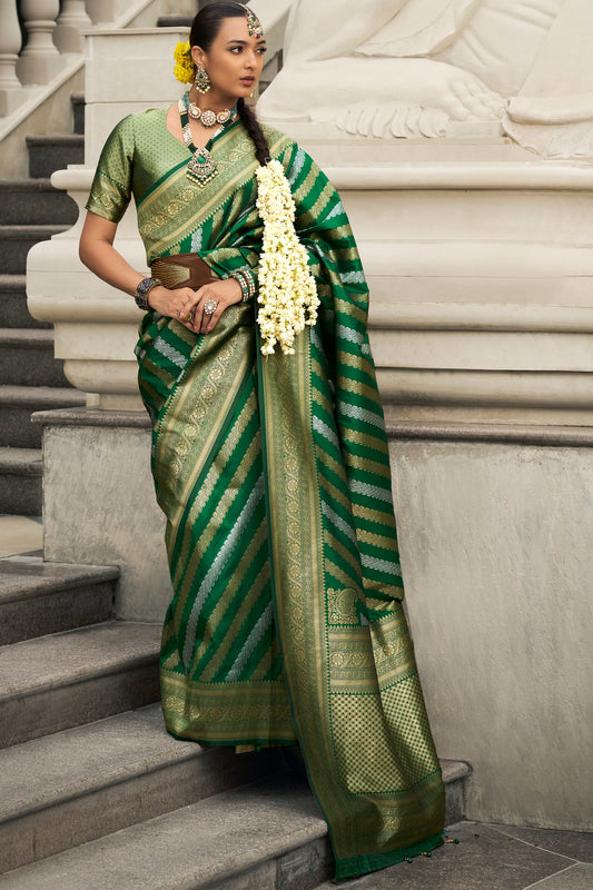 Green Woven Silk Saree-ZB133528_1_SareeButa.com