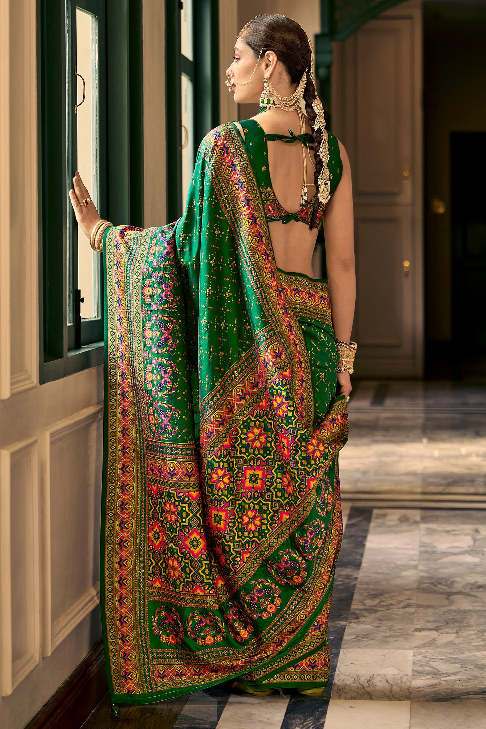 Green Woven Silk Saree-ZB133667_3_SareeButa.com