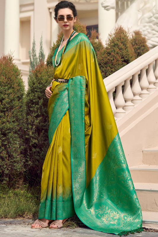 Green Woven Silk Saree-ZB133778_1_SareeButa.com