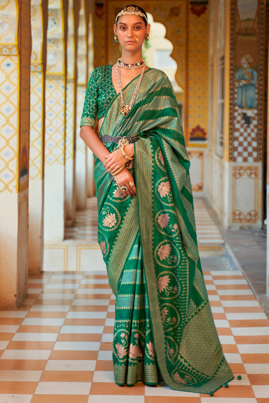 Green Woven Silk Saree-ZB133826_1_SareeButa.com