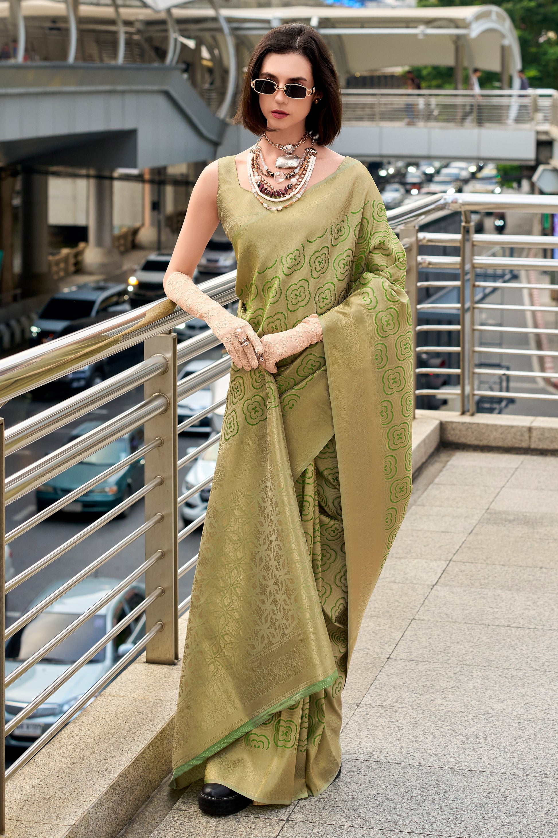 Green Woven Silk Saree-ZB134041_1_SareeButa.com