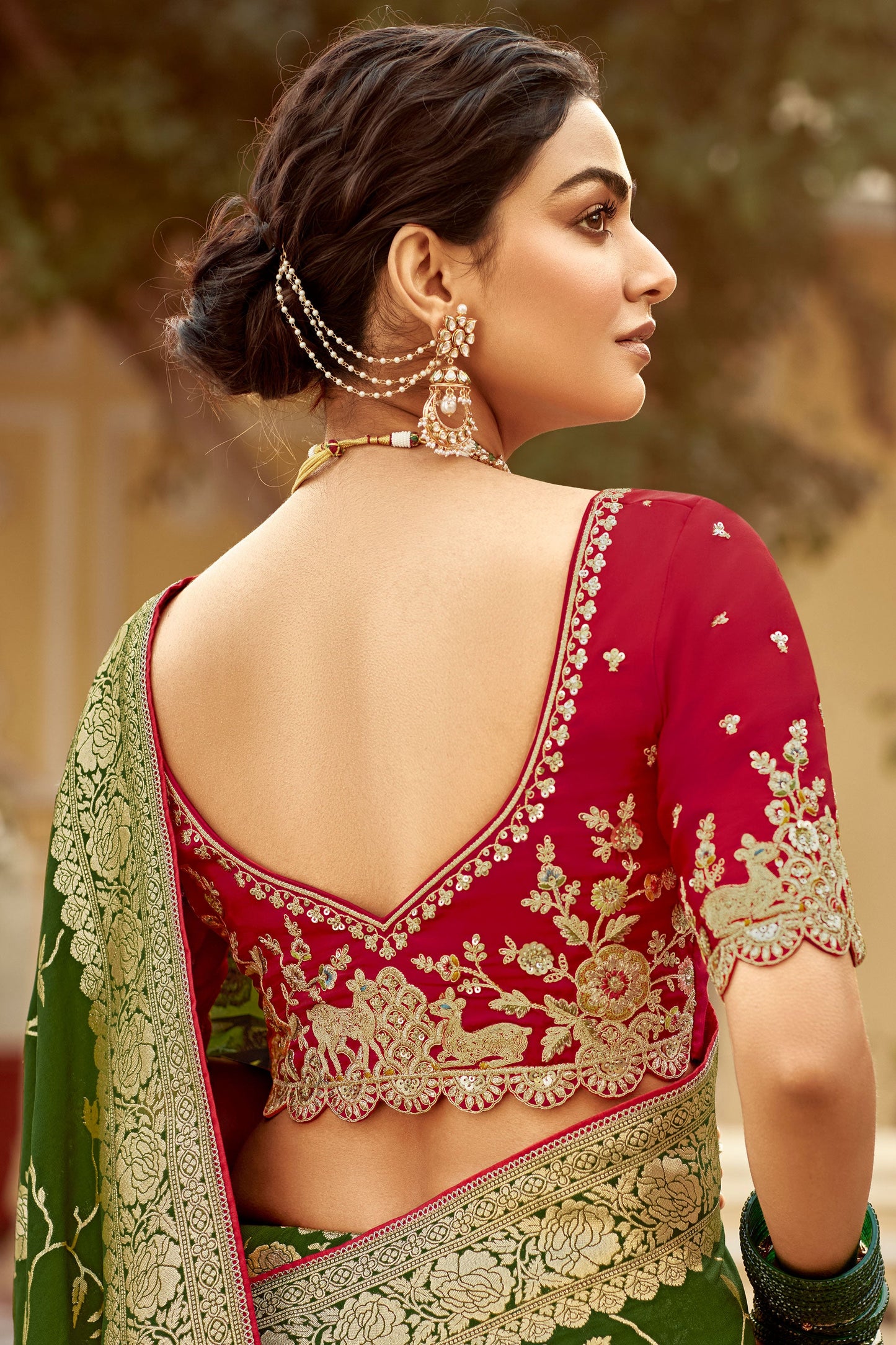 Green Woven Silk Saree-ZB134125_4_SareeButa.com