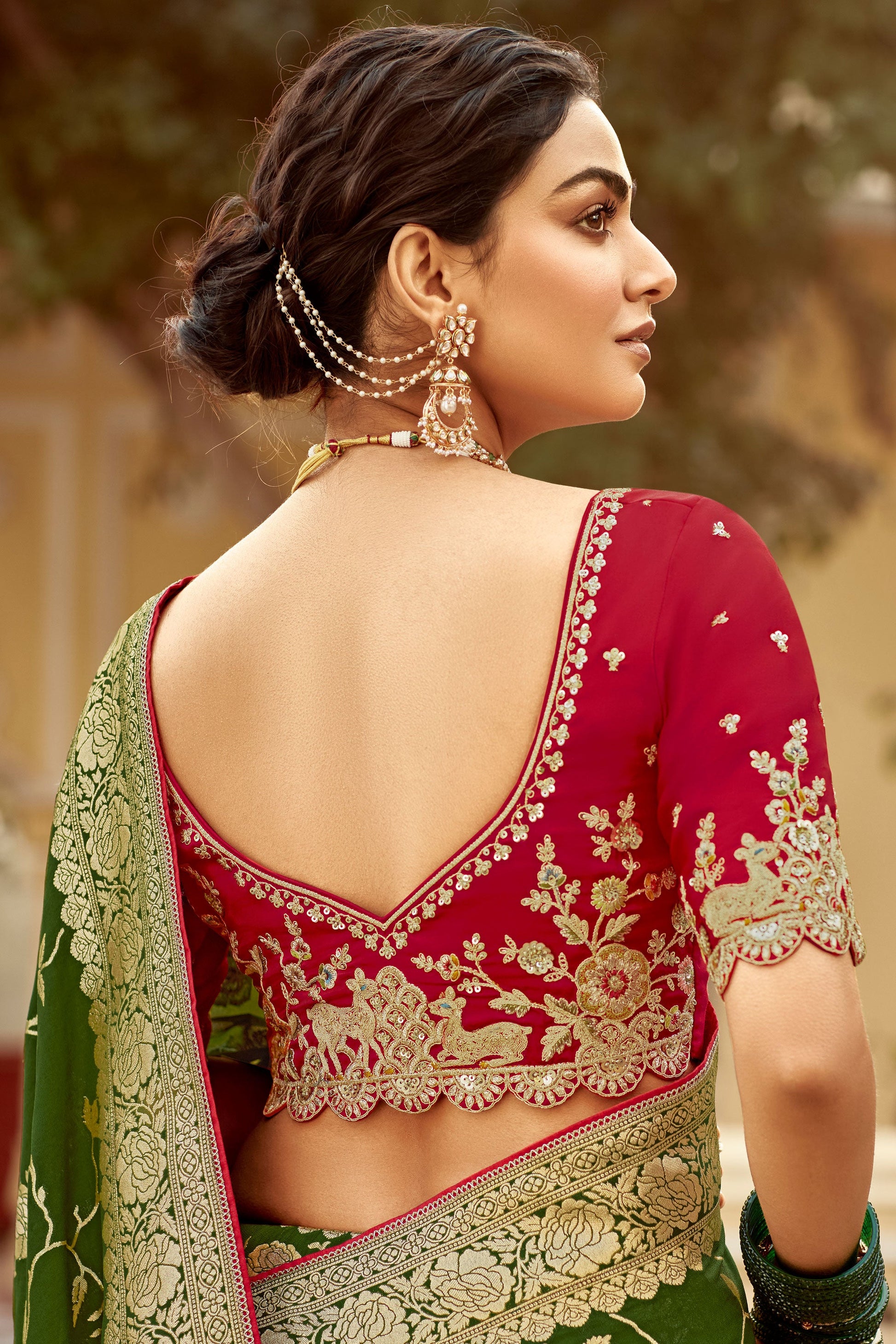 Green Woven Silk Saree-ZB134125_4_SareeButa.com