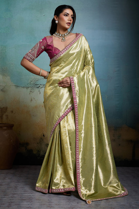 Green Woven Tissue Banarasi Saree-SAR12820_1_SareeButa.com