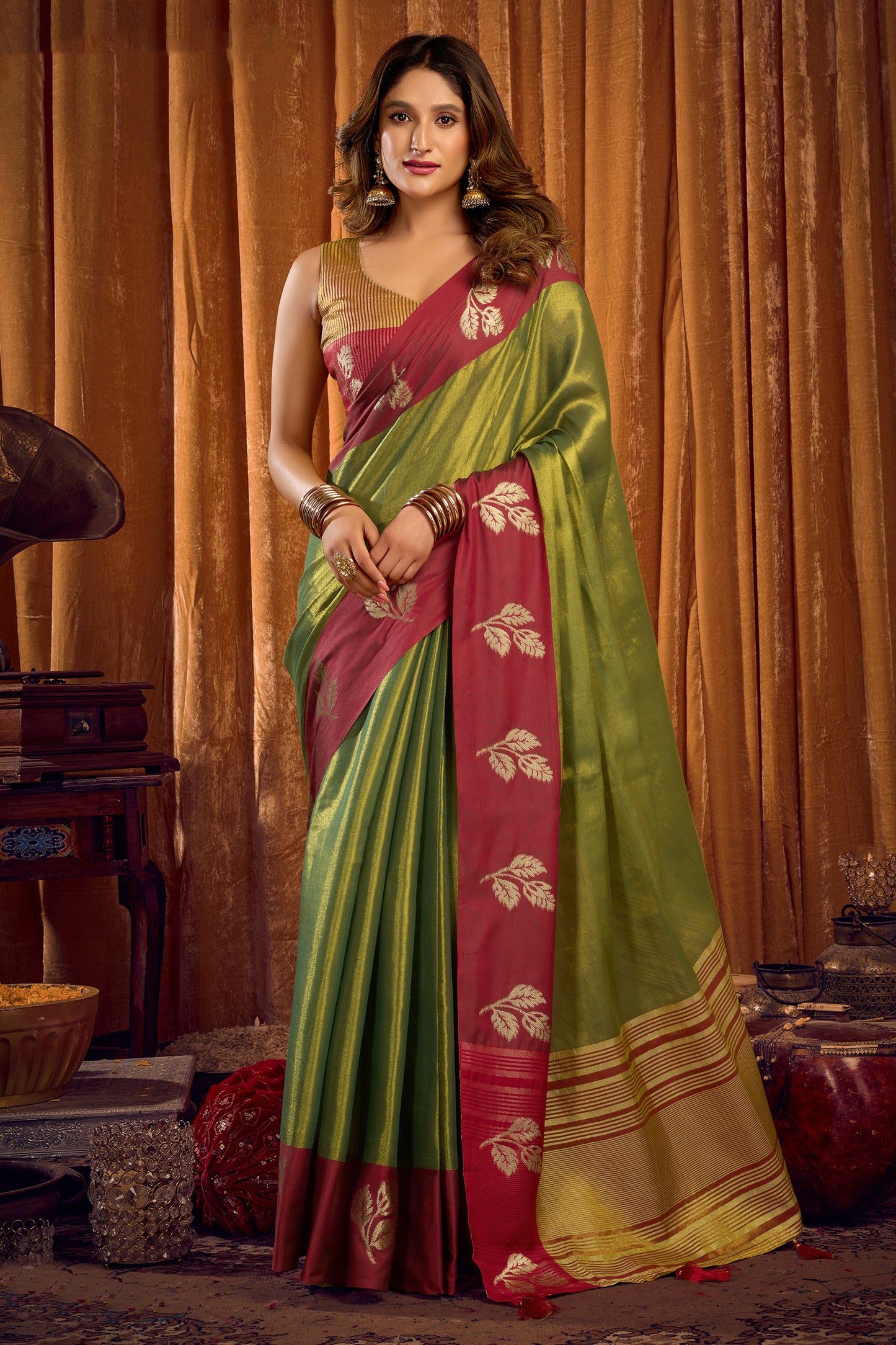 Green Woven Tissue Saree-SAR12640_1_SareeButa.com