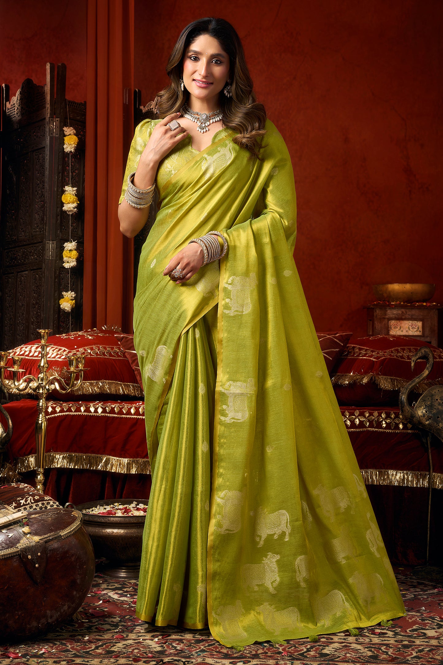 Green Woven Tissue Saree-SAR12723_1_SareeButa.com