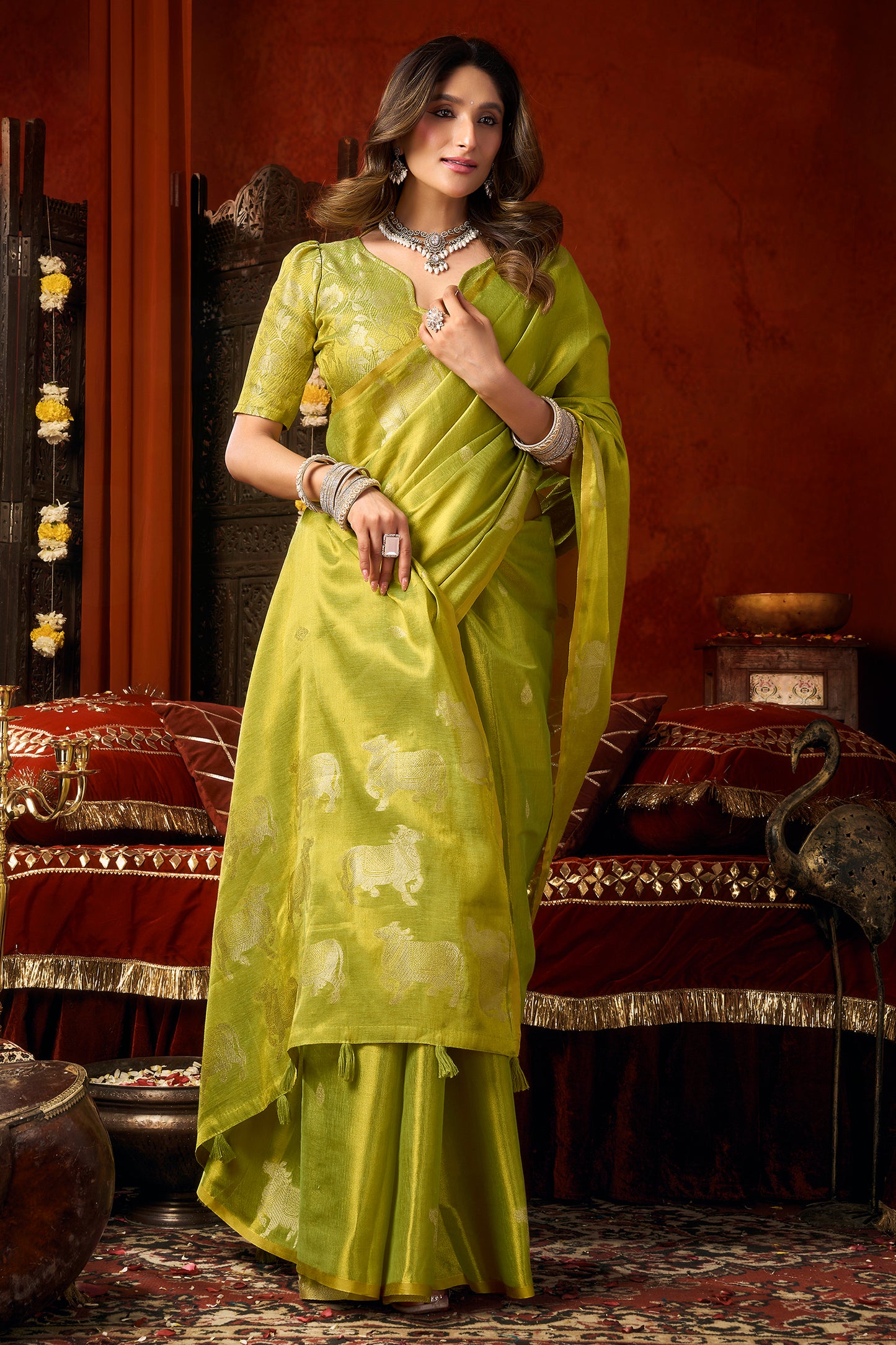 Green Woven Tissue Saree-SAR12723_3_SareeButa.com