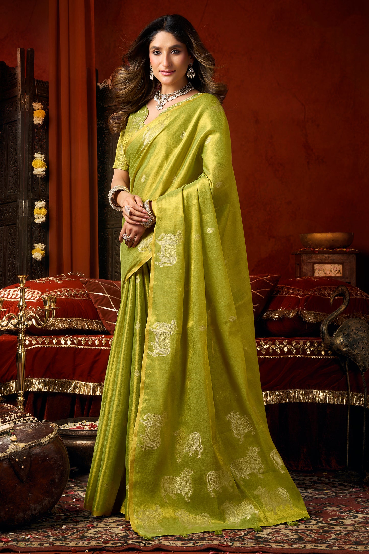 Green Woven Tissue Saree-SAR12723_4_SareeButa.com