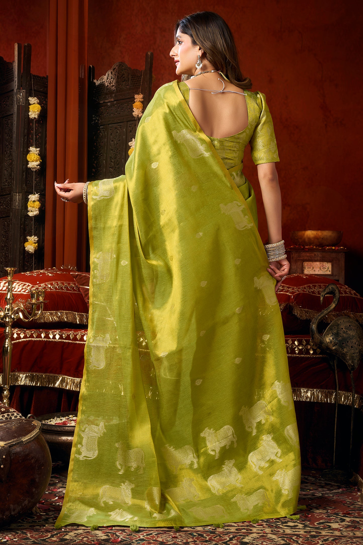 Green Woven Tissue Saree-SAR12723_5_SareeButa.com