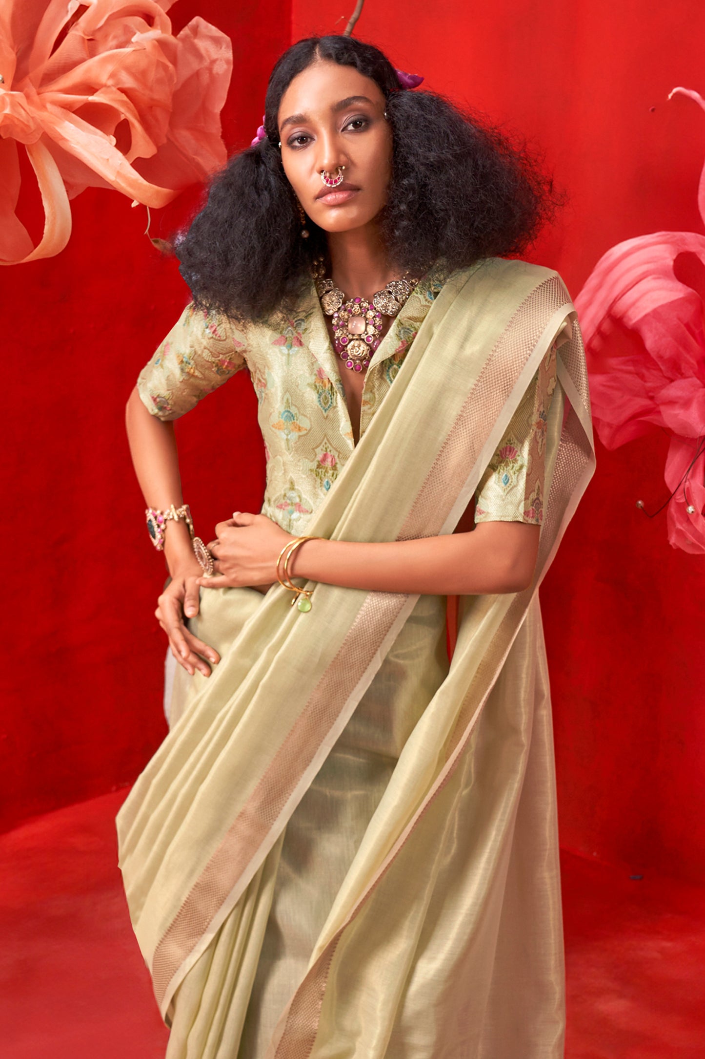 Green Woven Tissue Silk Saree-SAR12399_3_SareeButa.com