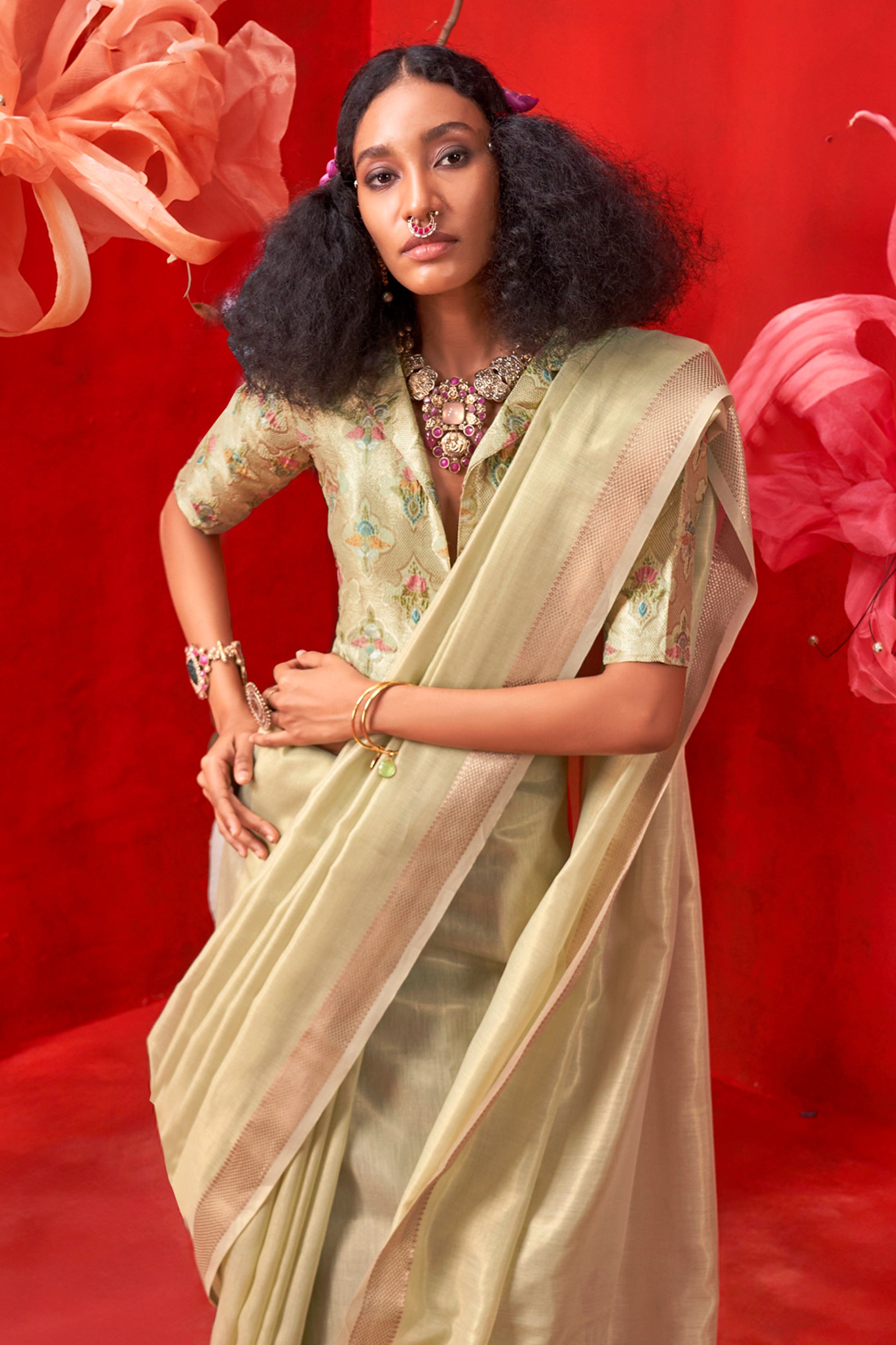 Green Woven Tissue Silk Saree-SAR12399_3_SareeButa.com