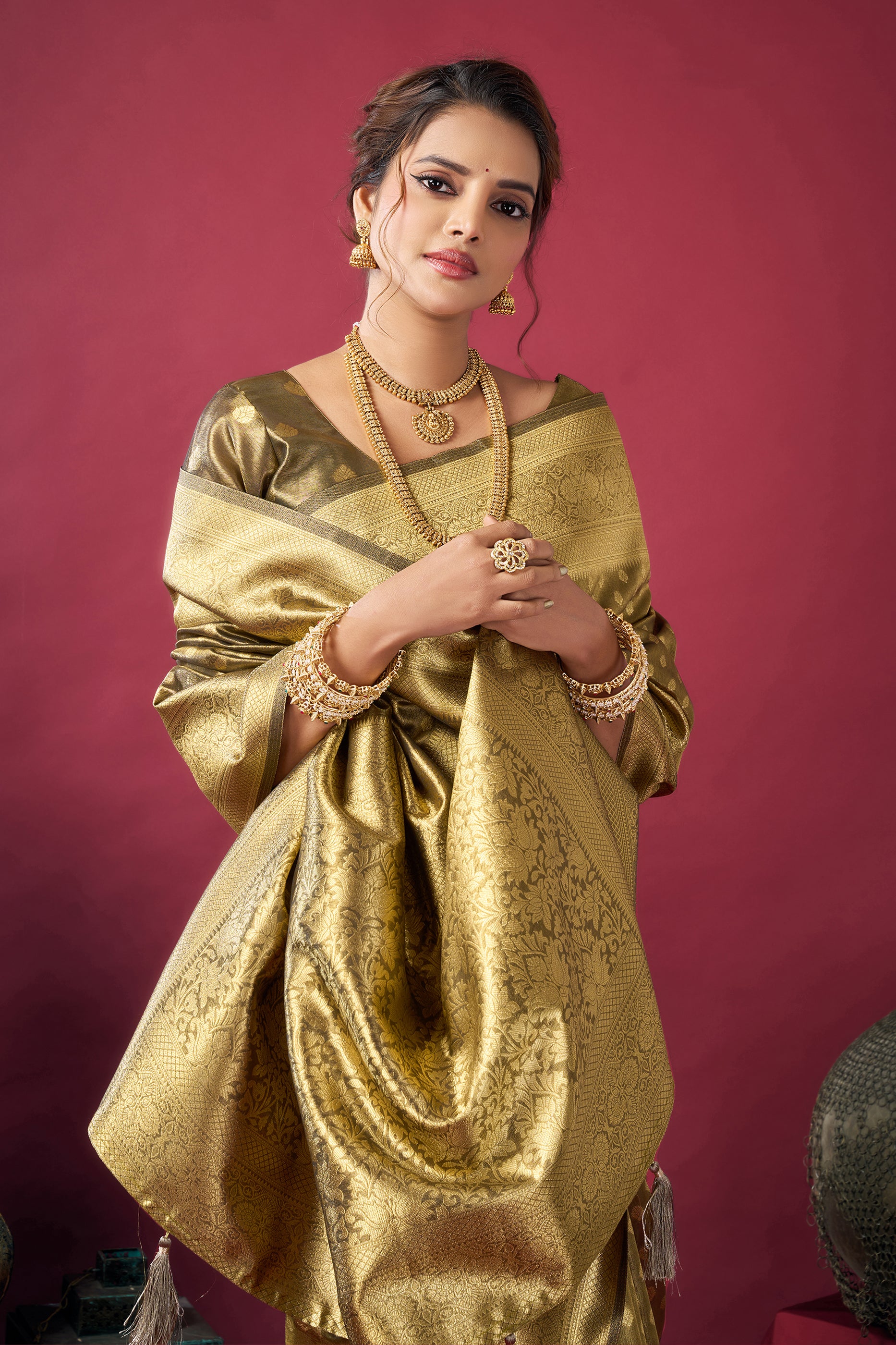 Green Woven Tissue Silk Saree-SAR12614_2_SareeButa.com