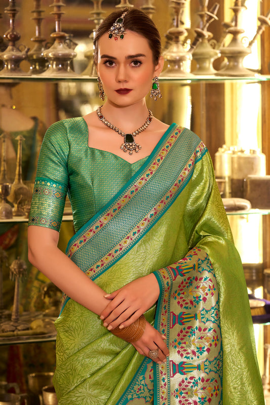 Green Woven Tissue Silk Saree-ZB134736_2_SareeButa.com