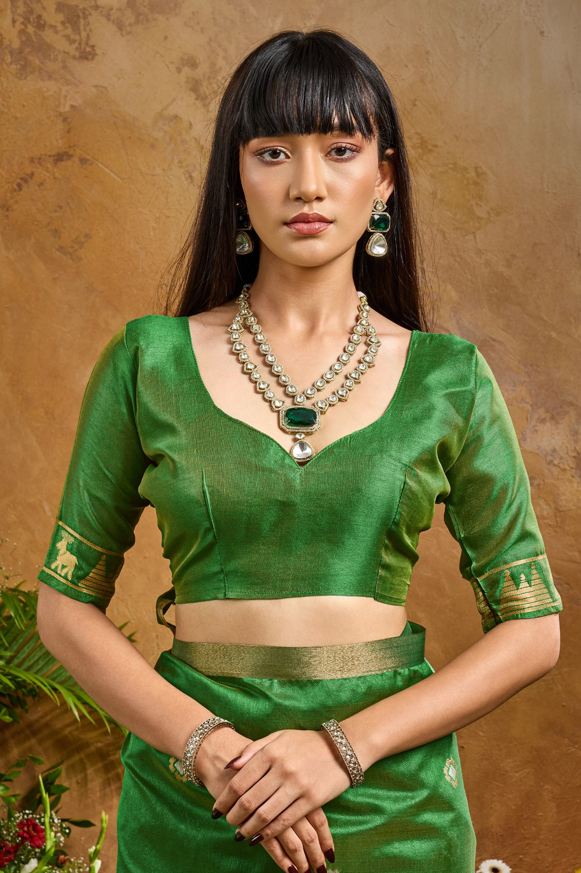Green Woven Tussar Silk Saree-SAR11910_5_SareeButa.com