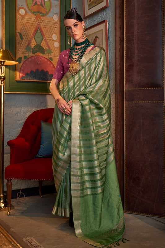 Green Woven Viscose Saree-SAR11478_1_SareeButa.com