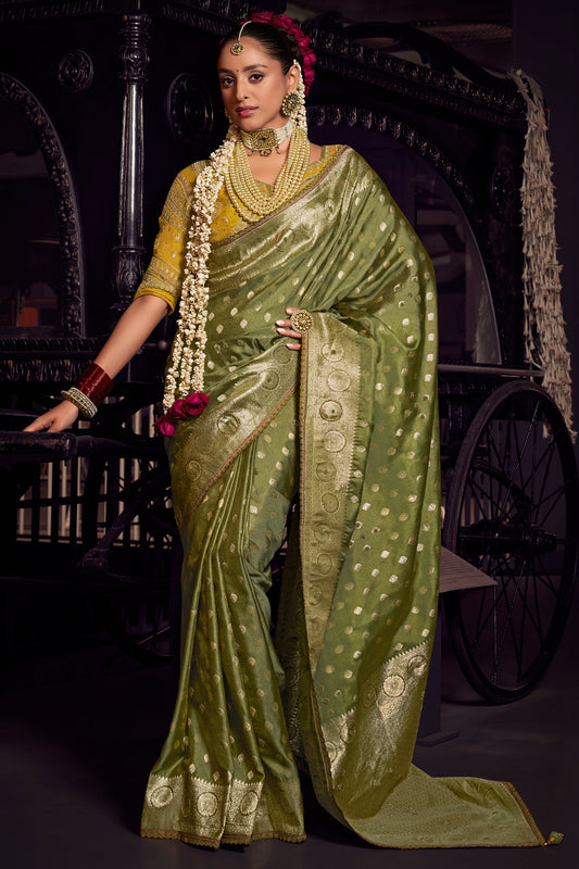 Green Woven Viscose Tissue Saree-ZB134654_1_SareeButa.com