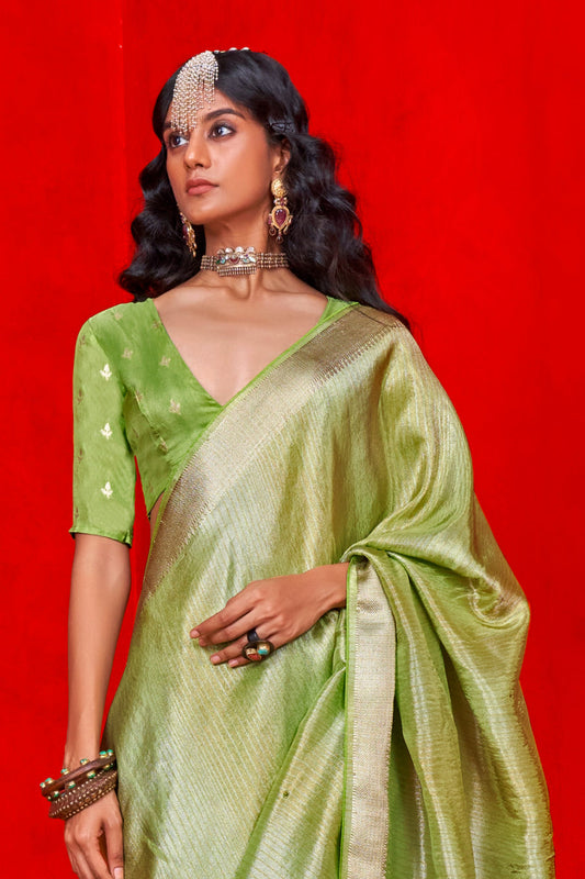 Green Zari Work Viscose Tissue Saree-ZB133875_2_SareeButa.com