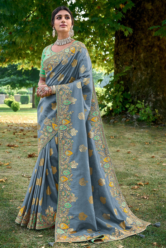 grey-embroidered-banarasi-saree-zb131857_1_SareeButa.com