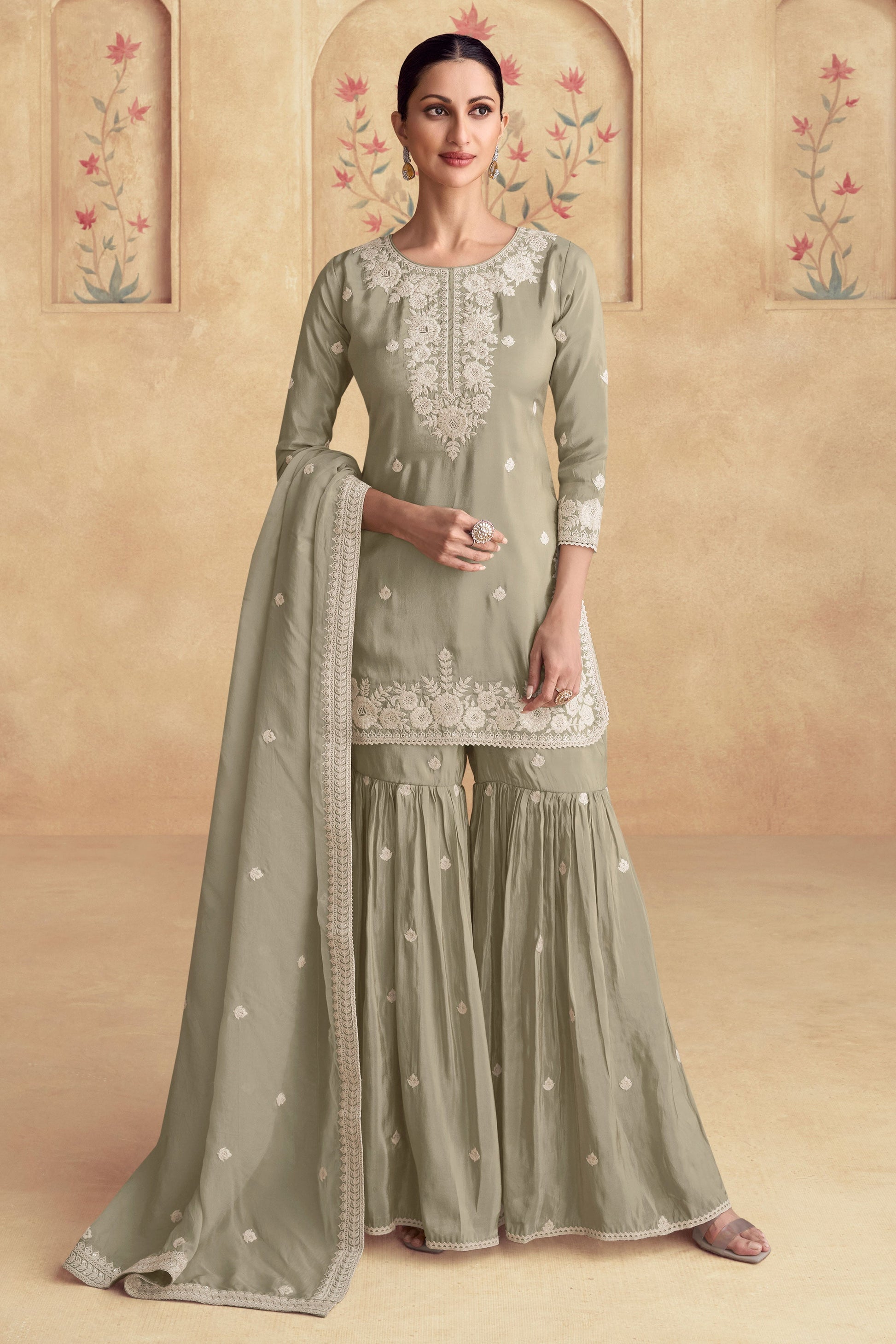 Grey Silk Readymade Sharara Suit-SS074_1_SareeButa.com