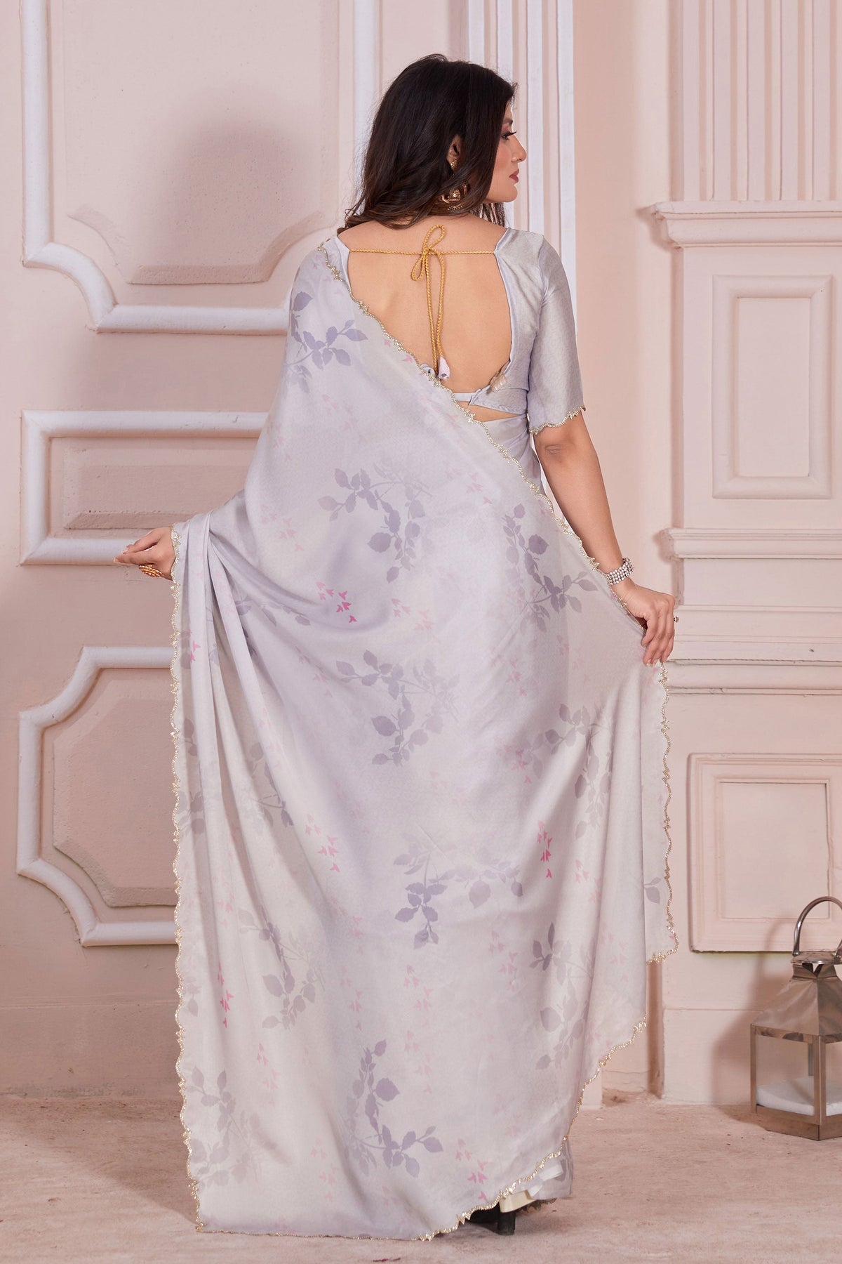 Buta 164 Buy Grey Printed Georgette Saree zb131353 | Saree Buta