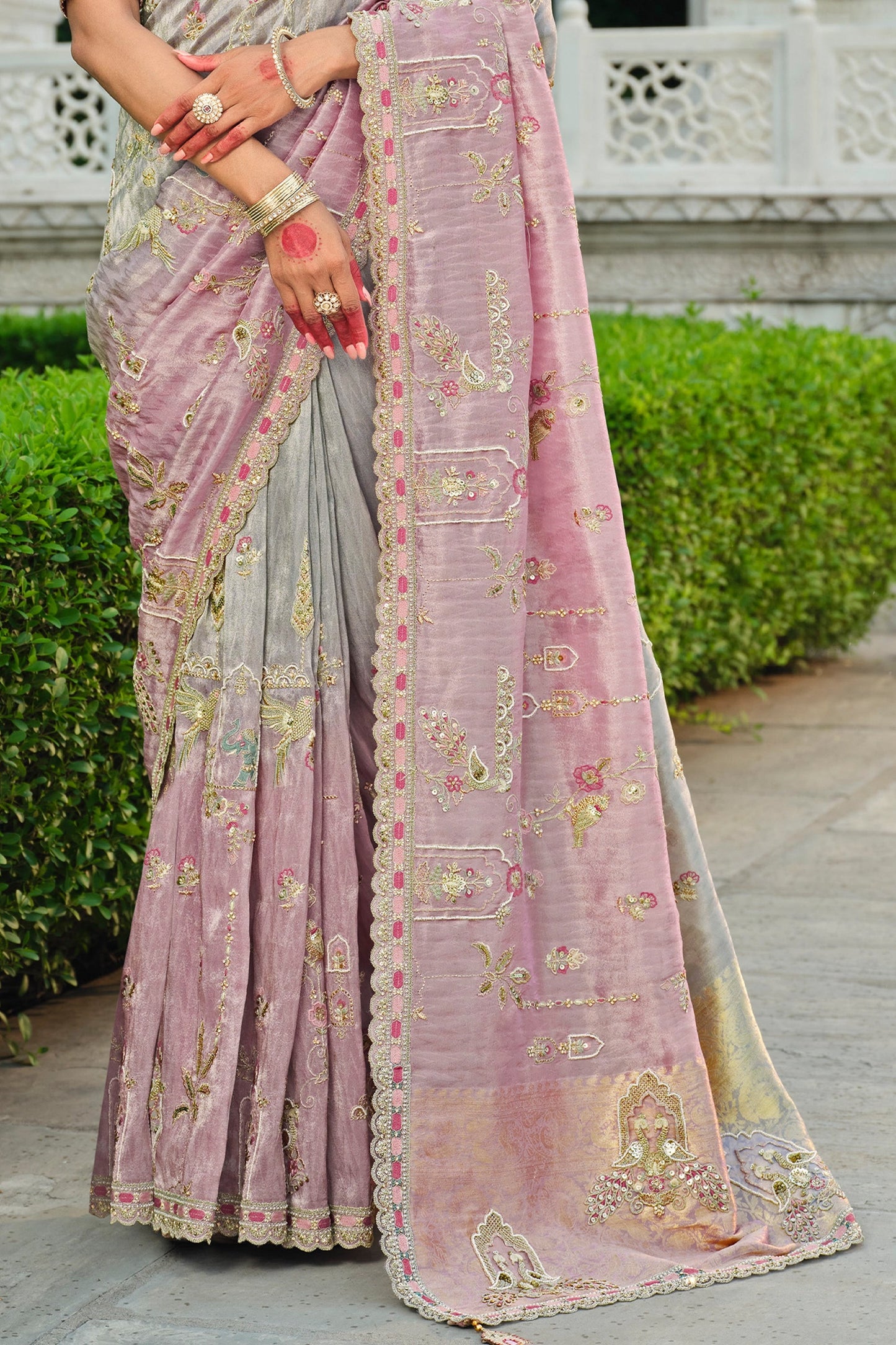Grey And Pink Embroidered Silk Saree-SAR11388_5_SareeButa.com