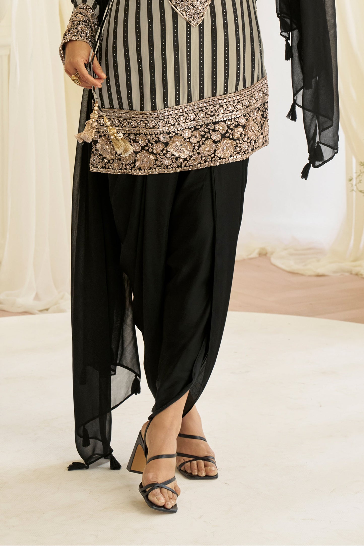 Grey Black Readymade Embroidered Crepe Silk Suit-SAR11623_5_SareeButa.com