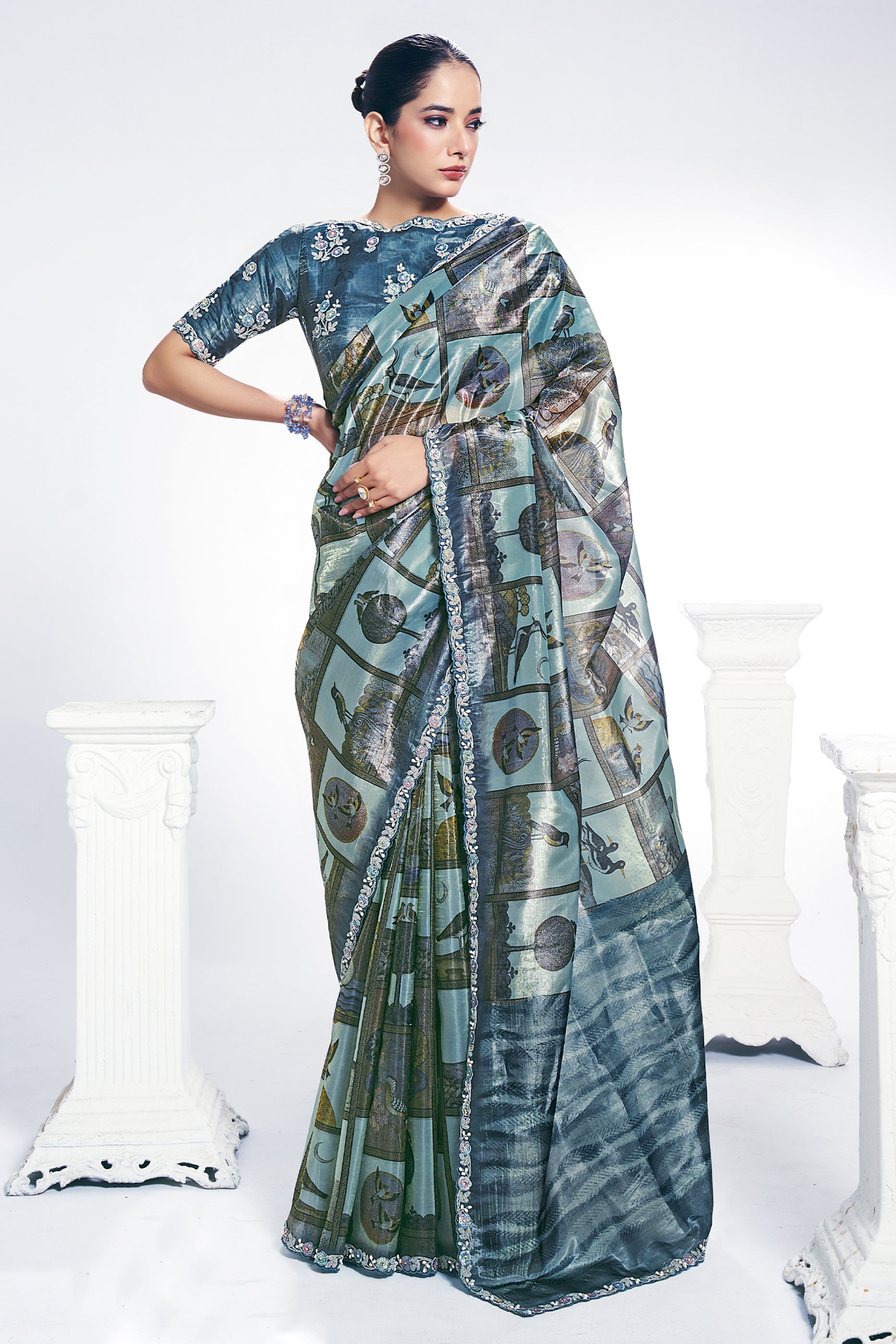 Grey Digital Printed Paper Silk Saree-SAR10261_1_SareeButa.com