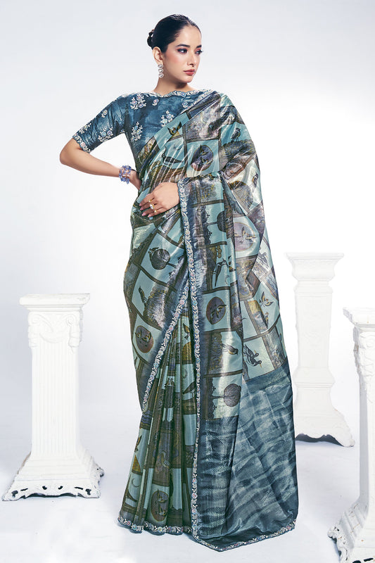 Grey Digital Printed Paper Silk Saree-SAR10261_1_SareeButa.com