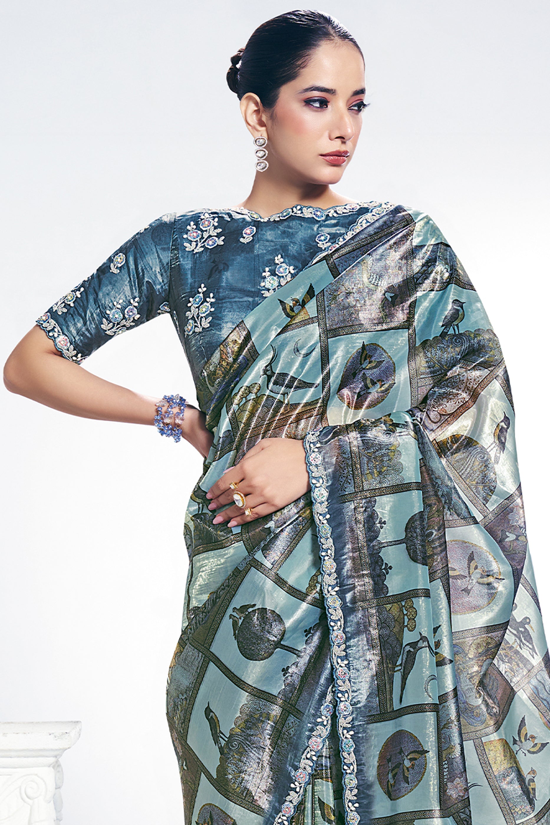 Grey Digital Printed Paper Silk Saree-SAR10261_3_SareeButa.com