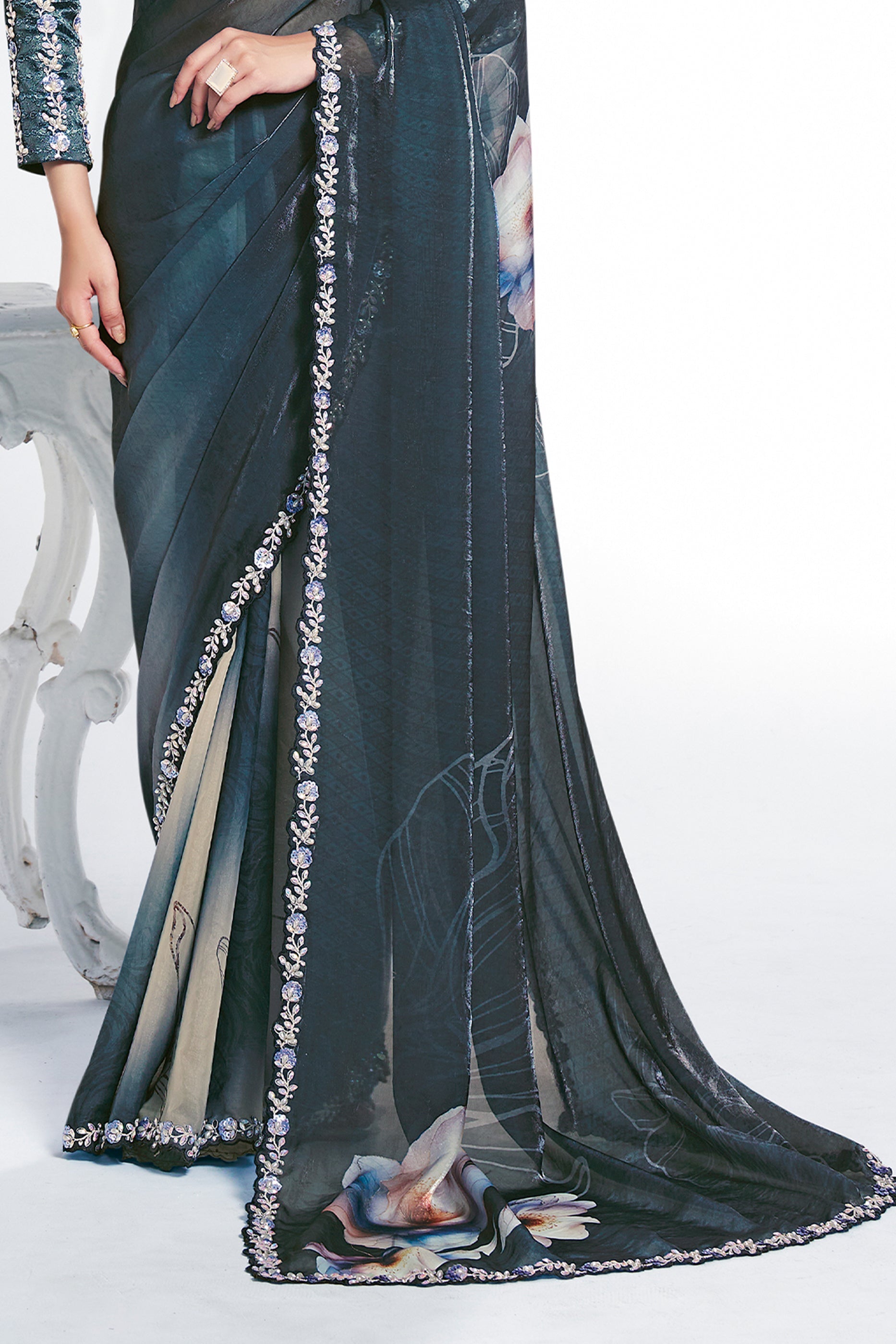 Grey Digital Printed Satin Silk Saree-SAR10267_4_SareeButa.com