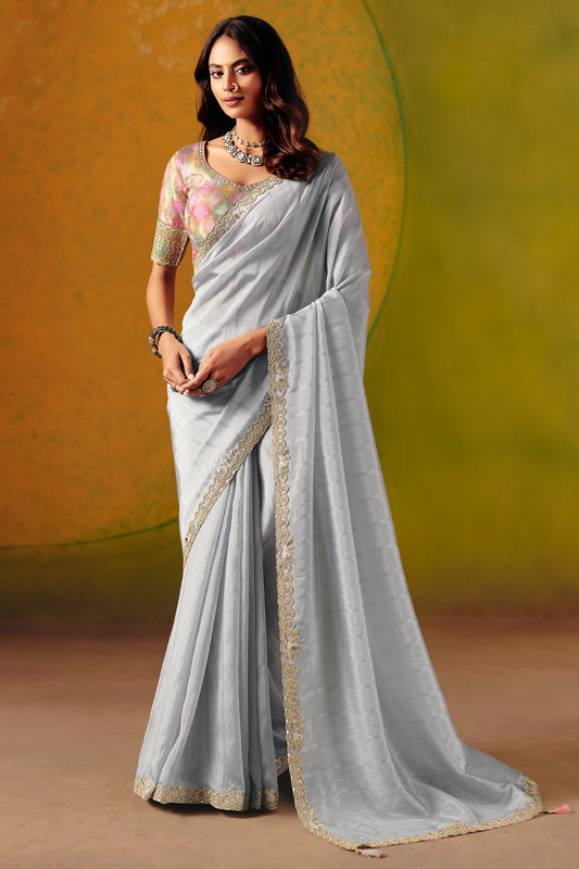 Grey Embroidered Jacquard Silk Saree-SAR12094_1_SareeButa.com