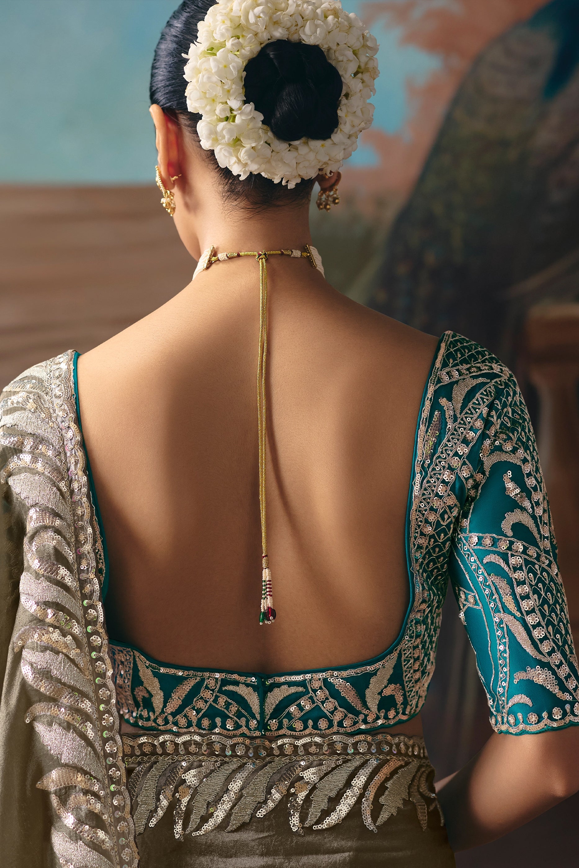 Grey Embroidered Organza Saree-SAR12037_4_SareeButa.com