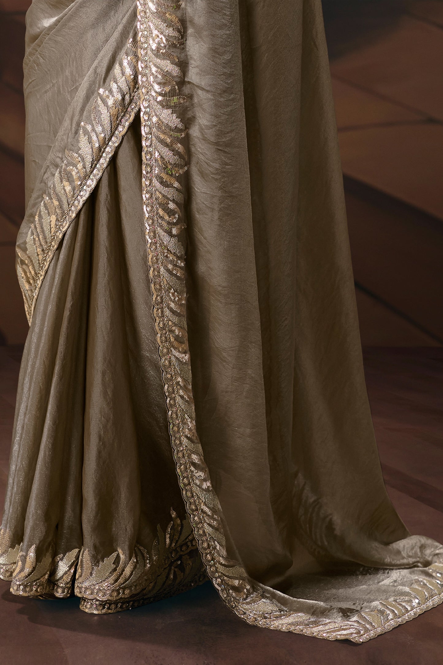 Grey Embroidered Organza Saree-SAR12037_5_SareeButa.com