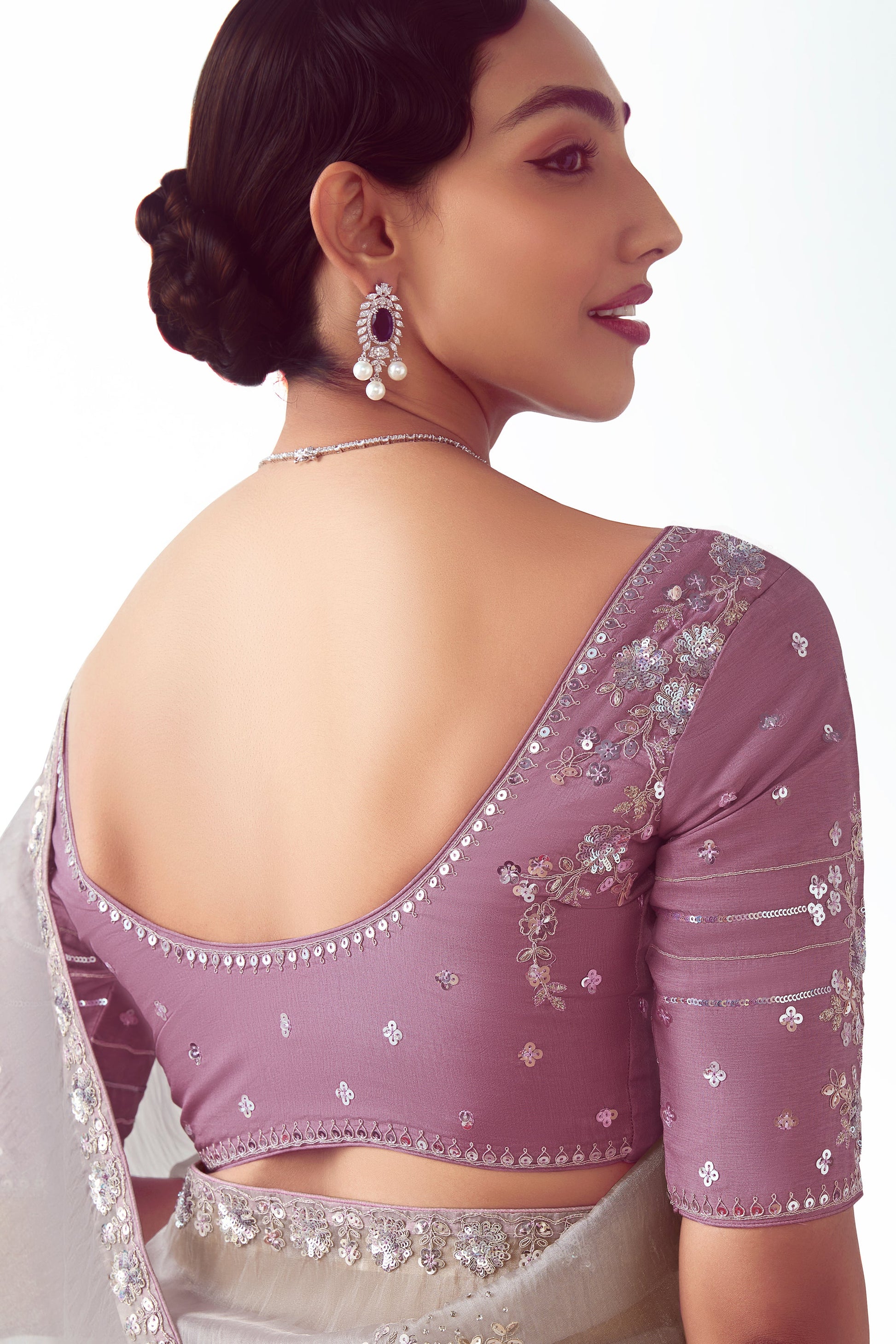 Grey Embroidered Organza Saree-ZB134774_3_SareeButa.com