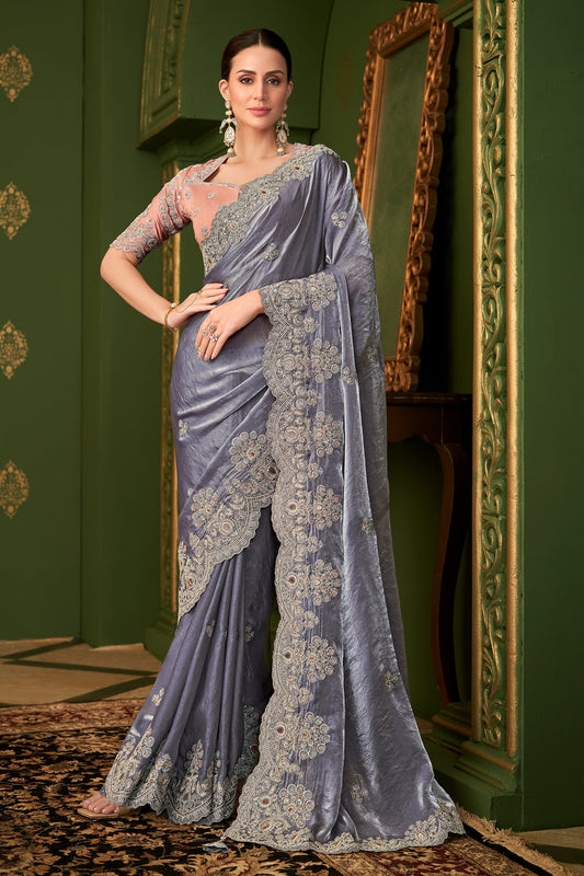 Grey Embroidered Satin Georgette Saree-SAR10961_1_SareeButa.com