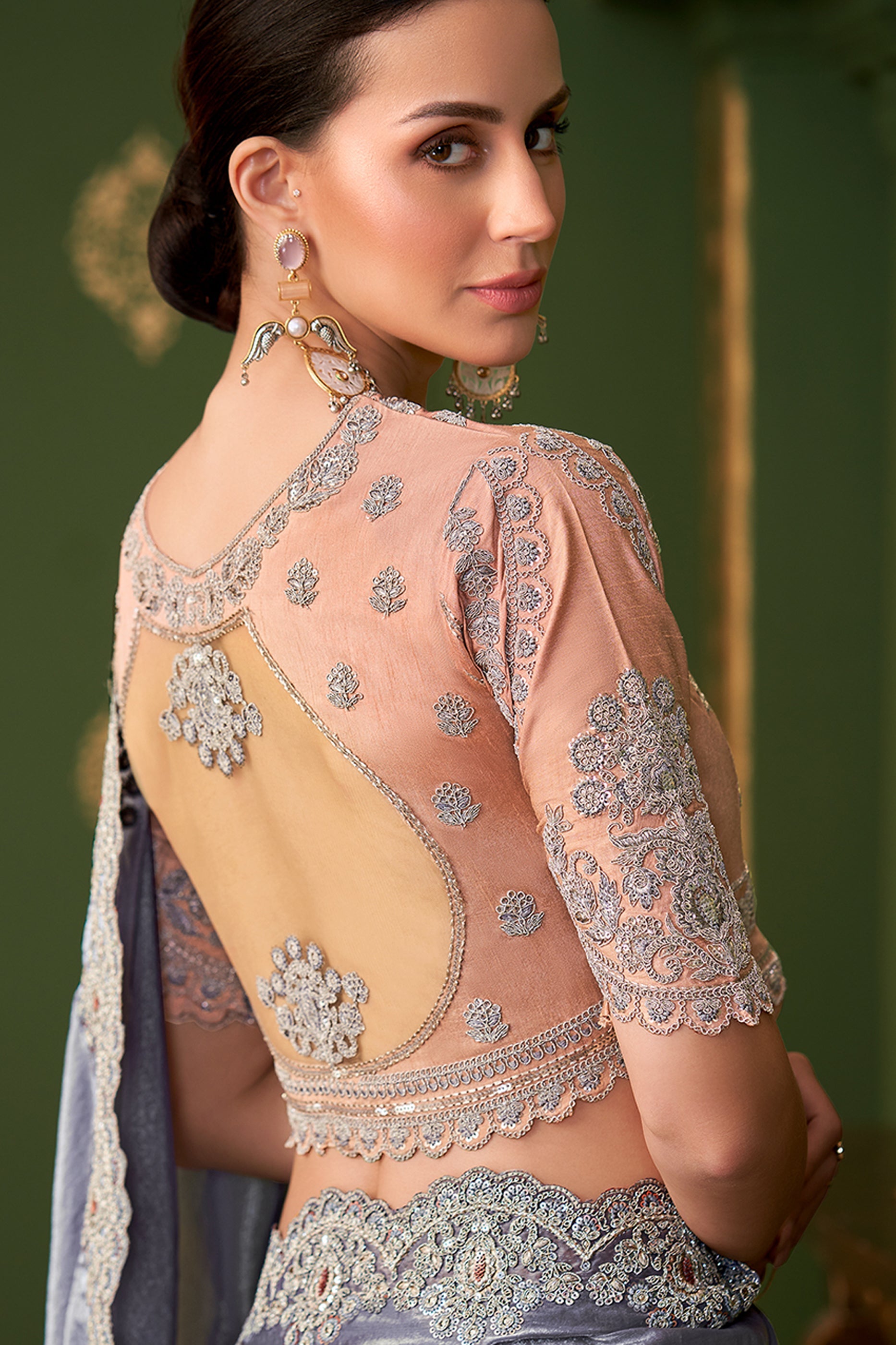 Grey Embroidered Satin Georgette Saree-SAR10961_3_SareeButa.com