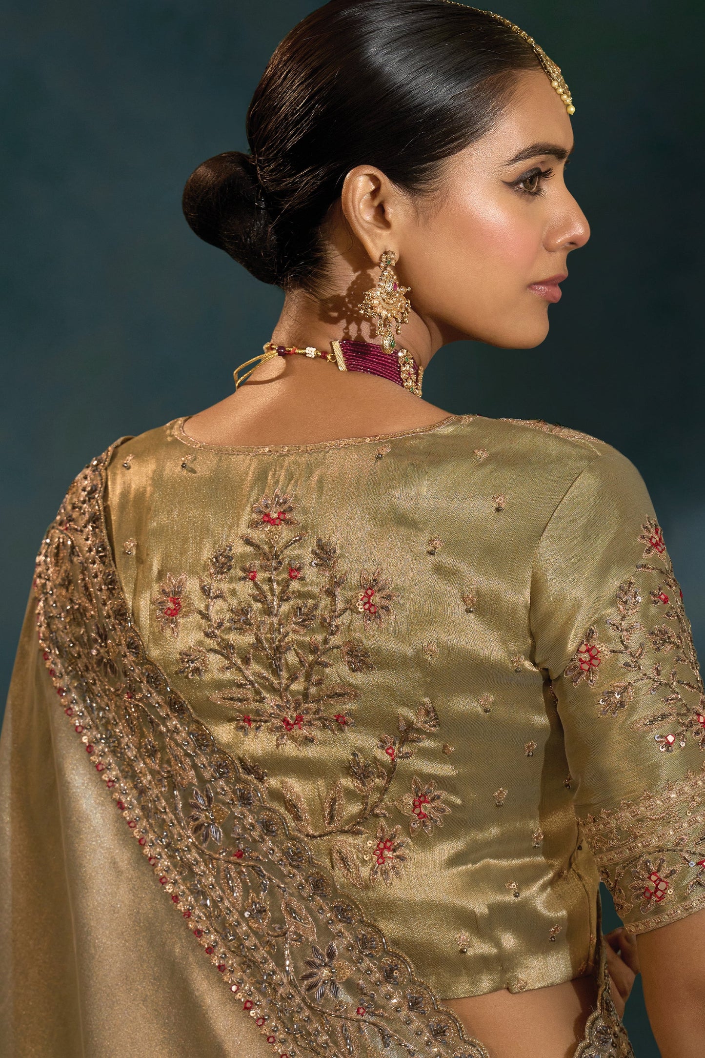 Grey Embroidered Silk Saree-SAR10391_3_SareeButa.com