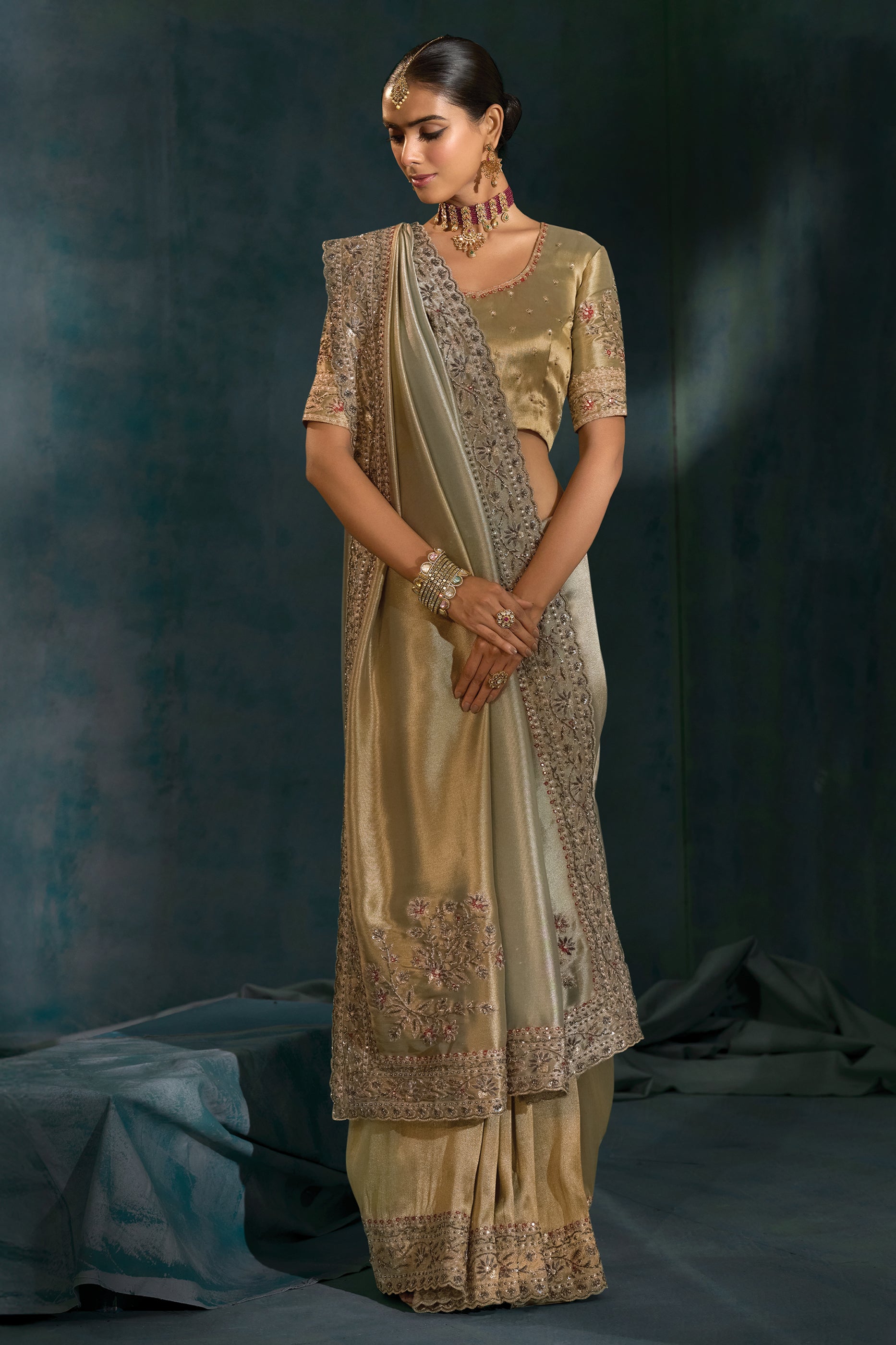 Grey Embroidered Silk Saree-SAR10391_4_SareeButa.com