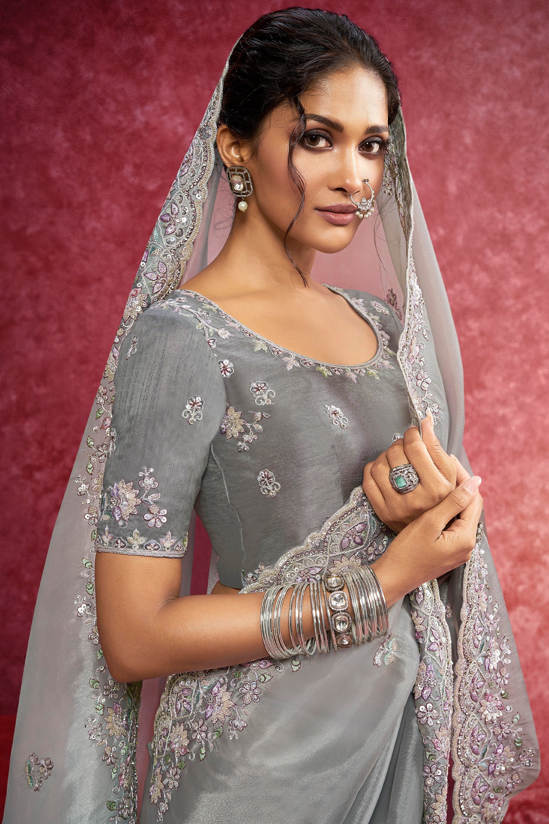 Grey Embroidered Tissue Silk Saree-SAR10278_2_SareeButa.com